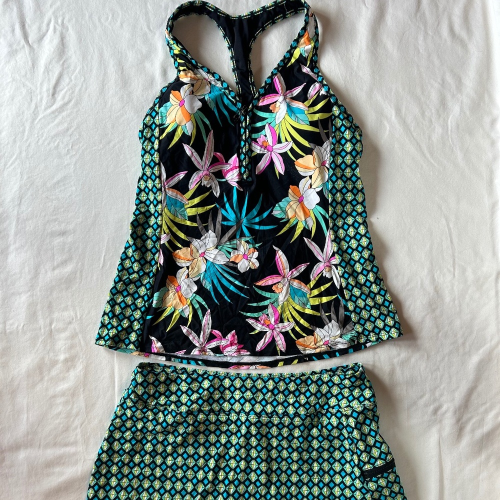 Beach House Swim W Two Piece Bathing Suit Sz 14